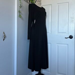 Dex Black Long Sleeve Maxi Dress with open sides